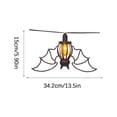 thumbnail image 2 of 1pc Vintage Hanging Bat Light Halloween Decorations - Gothic Hollow Cutout Design Wall Hanging Flame Lights, Handcrafted Metal Bat Lantern, Halloween Party Decorations for Haunted House, Home, 2 of 12