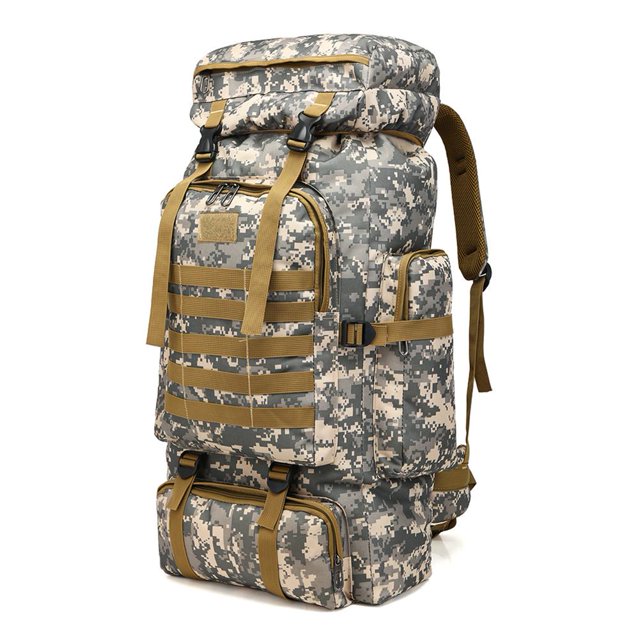 Mochila impermeable de 80 l para entrenamiento al aire libre, senderismo, camping, bolsa Molle (caqui) Ehuebsd Para estrenar