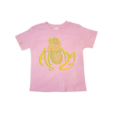 

Inktastic Aloha- with multicolor yellow pineapple Gift Toddler Boy or Toddler Girl T-Shirt