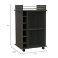 thumbnail image 2 of Pine Wood Bar Cart | Two - Tier Open Storage in Primary Living Space, 2 of 7