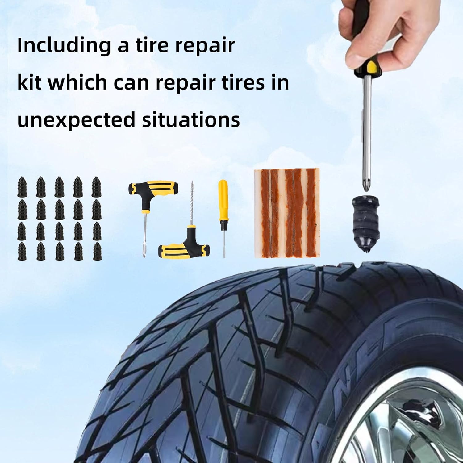 Jack Pads Lifting Jack Pad for Tesla Model 3/Y/S/X Tesla Pucks Accessories with Tire Repair Tools Kit for Tesla Vehicles 2016 to 2026,4 Pucks with Storage Case