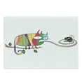 thumbnail image 1 of Reptile Cutting Board, Colorful Chameleon on the Branch Playing with Grumpy Fly Animal Humor Cartoon Print, Decorative Tempered Glass Cutting and Serving Board, Large Size, Multicolor, by Ambesonne, 1 of 1