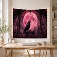 thumbnail image 5 of Black Raven Before a Pink Full Moon with Candles, Eerie Gothic for Dark Art Lovers, Corvid Decor, Halloween Gift, Tapestry Wall Hanging for Bedroom and Living Room, 5 of 7