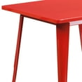 thumbnail image 6 of Flash Furniture Felix Commercial Grade 31.5" Square Red Metal Indoor-Outdoor Table, 6 of 9