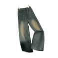 thumbnail image 2 of ClodeEU Women's Vintage High Waisted Wide Leg Jeans ,Baggy Draped Denim Pants Gray,Womens Plus M, 2 of 5