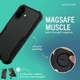 thumbnail image 3 of Smartish® iPhone 17 MagSafe Case - Gripzilla Protective Magnetic Case [Rugged + Tough] Heavy Duty Grip Armored Cover w/ Drop Tested Protection for Apple iPhone 17 - Black Tie Affair, 3 of 9