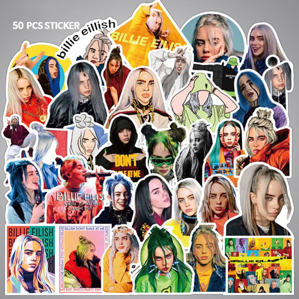 Fashion Billie for Billie Eilish Merch Stickers Pack of 50 Waterproof Stickers