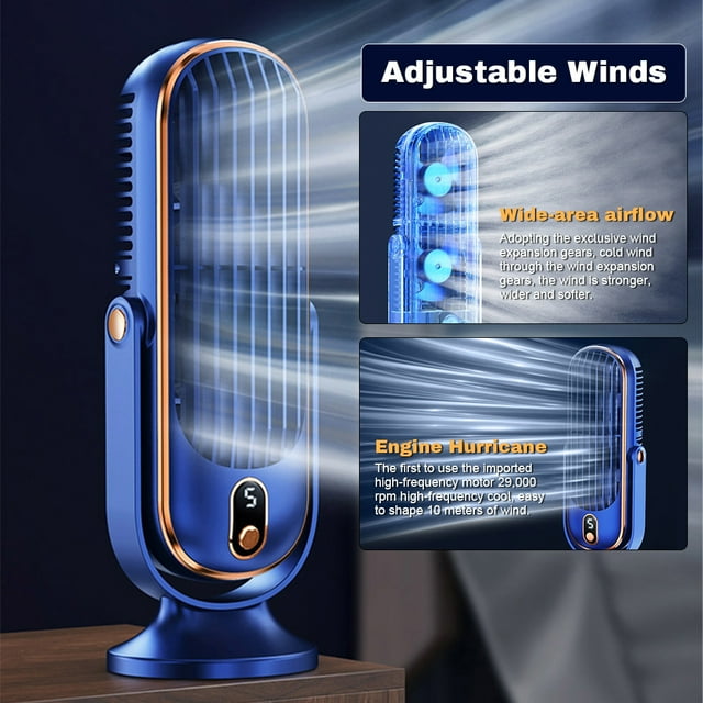 Fan,Fan Office Tower Fan 720° Fan With 5 Portable Fan