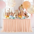 thumbnail image 6 of 6ft Tulle Table Skirt Baby Shower Tablecloth for Rectangle Tables Ruffle Tutu Table Skirts Desk Skirt for Princess Girls Birthday Party Cake Dessert Table Decorations, 6 of 6