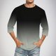 thumbnail image 2 of Camisas de Lino para Hombres Impresión Cuello Redondo Casual 3/4 Manga Blusa, Mezcla de Lino de Algodón para Primavera Verano Ocio Y Tops Diarios, 2 of 9