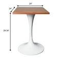 thumbnail image 5 of LeisureMod Verve Collection 24 Square Dining Table, White Base with Dark Maple MDF Top, 5 of 6