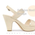 thumbnail image 4 of Sandalias de tacón cuadrado con tira trasera y plataforma Perphy Beige 41, 4 of 6