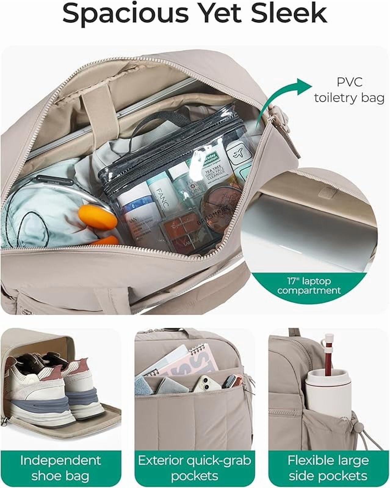 Multi-Compartment Women’s Tote - Water Resistant Gym & Travel Duffel with Wet Pocket, Lightweight Carry-On Weekender
