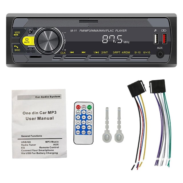 SGACAI Receptor de audio para automóvil con Bluetooth, estéreo para automóvil con Bluetooth tipo C, MP3 para automóvil D7N2 ☆ш фт
