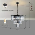 thumbnail image 2 of Jopath 20" Modern 3 Tier Crystal Chandelier with Black Finish, Elegant 7-Light Pendant Light for Dining Room, Living Room, or Bedroom (Bulb Not Included), 2 of 8