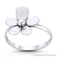 thumbnail image 1 of 5-Petal Daisy Flower Charm Right-Hand Stackable Boho Ring in Oxidized .925 Sterling Silver, 1 of 1