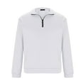 thumbnail image 4 of zfwon Mens Jumpers 1/4 Zip Long Sleeve Sweatshirts Fashion Regular Fit Work Gym Sweat Tracksuit Tops Casual Neck Neck Basic Pullover Plain Color Classic Golf Tops, 4 of 9