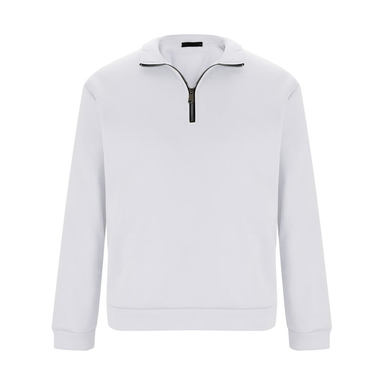 lkfuzj Men's Fashion Quarter Zip Pullover Casual Long Sleeve