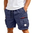 thumbnail image 2 of Men's Cargo Shorts Quick Dry Lightweight Athletic Shorts Elastic Waist Drawstring with Multi Zipper Pockets for Hiking Golf Workout Outdoor Summer Casual, 2 of 7
