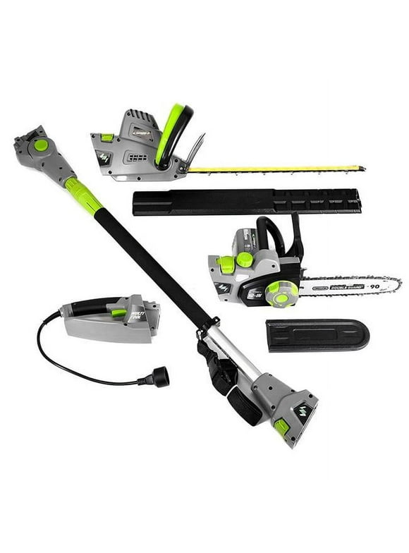 Earthwise CVP41810 4-in-1 corded Multi-Tool 4.5 amp Pole Hedge Trimmer/handheld hedge trimmer & 7 Amp Handheld ChainSaw/pole saw