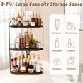 thumbnail image 2 of Corner Bathroom Counter Organizer, 3-Tier Wood Countertop Organizer for Perfume, Makeup Storage, Skincare Organizers for Vanity, Counter Corner Shelf for Kitchen, Bathroom, Dresser (black), 2 of 7
