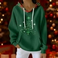 thumbnail image 2 of Women's Fashion Casual Christmas Print Pullover Long-Sleeve Sweatshirt with JESUS Design for Holiday Season and Comfortable Wear,Dark Green,L, 2 of 5