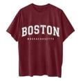 thumbnail image 4 of Afdoent Womens Tops Letter Printed Crew Neck Short Sleeve Loose T Shirt Casual Tee Shirts Vacation Clothes 2026, 4 of 4