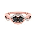 thumbnail image 5 of Mauli Jewels 1.25 Carat Two Stone Black & White Diamond Engagement Ring for Women, 14K Solid Rose Gold Promise & Wedding Ring, 5 of 9