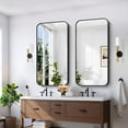 thumbnail image 3 of VONIGEE Black Bathroom Mirror 24x48 Inch, Rectangle Wall Mounted Vanity Mirror with Aluminum Frame Rounded Corner, Shatterproof Glass for Bedroom, Living Room, Entryway, Hangs Horizontal, 3 of 7