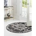 thumbnail image 4 of Unique Loom Cherokee Collection Area Rug - Boone (4' Round Fossil Gray/Black), 4 of 11