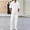 B White, variant on Timoontee Men's Summer Sets Lightweight Casual Tracksuit Solid 2 Piece Outfits Short Sleeve Button Down Collared Shirts with Drawstring Shorts White XL