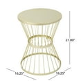 Anthony Outdoor 16 Inch Iron Side Table, Matte Gold