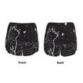 thumbnail image 3 of Balery Star Gazing Cat Illustration Pantalones cortos deportivos para mujer con forro y dos bolsillos, elásticos, para entrenamiento, gimnasio, yoga-X-Large, 3 of 7