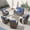 6PCS with Coffee Table, variant on 5 Piece Patio Wicker Furniture Sets, Outdoor Swivel Rocking Chairs, Loveseat and Ottomans Set with Blue Cushions