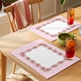 thumbnail image 4 of Mother's Day Placemats Set of 4, Watercolor Pink Flower Border Rustic Floral Leaf Non-Slip Place Mats Washable Table Mats for Kitchen Dining Table Decorations Indoor/Outdoor, 4 of 9