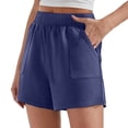 thumbnail image 2 of JoveMarine Athletic Shorts for Women, Running Shorts for Women Loose Solid - Versatile Outdoor Sports Workout Gym, Breathable Lightweight Quick-Dry Summer Activewear,Navy XL, 2 of 4