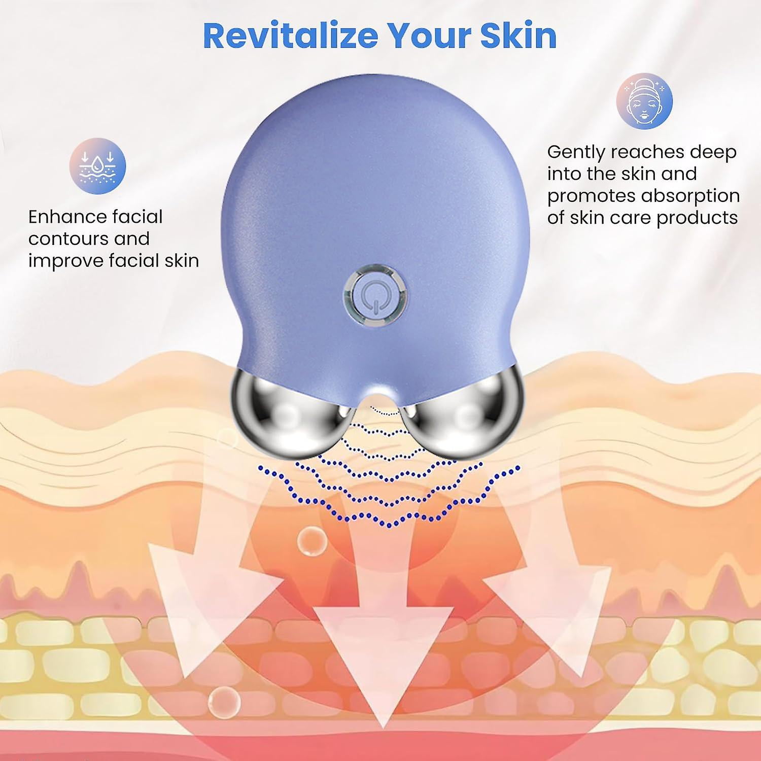 Microcurrent Facial Device, Microcurrent Face Device Roller, Microsculpt Device for Face, Facial Massager, Mini Face Lift Device, Double Chin Reducer, Face Sculpting Tool,Wrinkle Remover - Purple