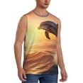 thumbnail image 2 of Uemuo Sunset Dancing Dolphin A Pattern Men's Sleeveless T-Shirt,Muscle Athletic Tank Top, Moisture-wicking Quick-dry Breathable Classic Tee Top for Gym Run Outdoor Sports-, 2 of 8
