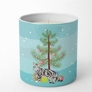 Carolines Treasures CK4554CDL 3.75 x 3.25 in. Unisex American Shorthair No.1 Cat Merry Christmas 10 oz Decorative Soy Candle