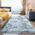 thumbnail image 2 of ZENELESS Indoor Fluffy Rugs,5x7ft Fuzzy Non-Slip Carpets for Living Room Bedroom Kids Room Nursery Home Decor Tie-dye Silver&Gray, 2 of 7