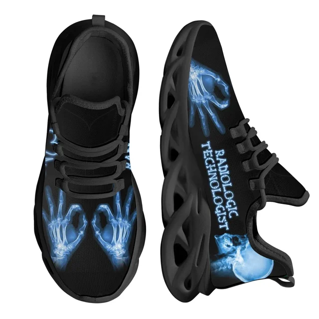 Zapatillas deportivas para hombre, zapatos de tecnólogo radiológico con estampado azul, informales, ligeras, planas, calzado para hombre