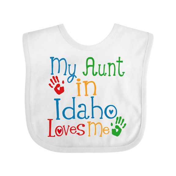 Inktastic My Aunt in Idaho Loves Me Boys or Girls Baby Bib