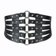 thumbnail image 4 of Prolriy Corset Belts for Women, Women's Fashion Vintage Wide Waist Belt Elastic Stretch Belts with Interlock Buckle Womens Belt Silver One Size, 4 of 6