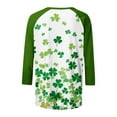thumbnail image 7 of BEFOKA Women'S Shirts 3/4 Long Sleeve St Patricks Day Crewneck Sweatshirt Irish Shamrock Printed Pullover Sweatshirt Tops For Women Trendy Blouses Green Graphic Tshirts Holiday Outfits Tee Tops, 7 of 7