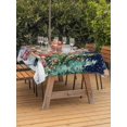 thumbnail image 2 of Outdoor Tablecloth with Umbrella Hole and Zipper, Christmas Rectangle Table Cloth 60x120 Inch Waterproof Tablecloth, Winter Xmas Tree Gingerbread Dogs Red Truck Blue Picnic Table Cover for Patio, 2 of 7