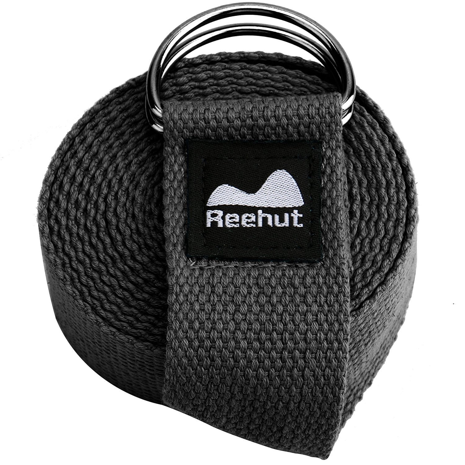Reehut Fitness Exercise Yoga Strap w Adjustable D-Ring Buckle for Stretching, Flexibility and Physical Therapy (Black,... by REEHUT