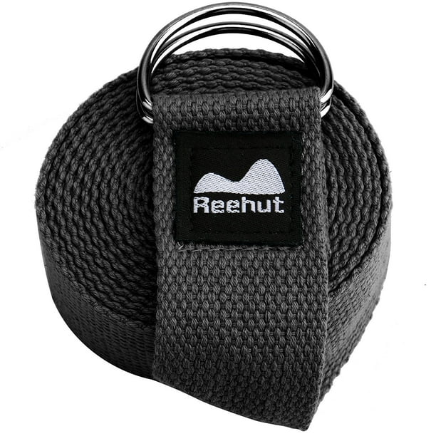 Reehut Fitness Exercise Yoga Strap w/ Adjustable D-Ring Buckle for  Stretching, Flexibility and Physical Therapy - (Black, 6ft) - Walmart.com