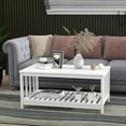 thumbnail image 6 of White Modern Coffee Table with Storage Shelf 2-Tier Living Room Table Rectangular Center Table 40 Inch Wooden Coffee Tables for Living Room Furniture for Living Room, Meeting Room, Office, 6 of 9