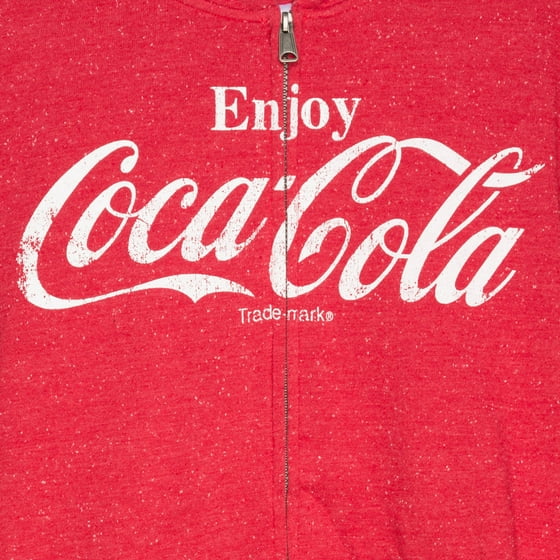 Coca Cola Men's d Full Zip Speckled Fleece Hoodie