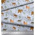 thumbnail image 3 of Soimoi Polyester Crepe Fabric Kangaroo,Elephant & Lion Animal Print Sewing Fabric Yard 52 Inch Wide, 3 of 3
